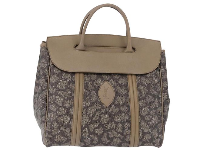 Borsa a mano SAINT LAURENT in pelle e PVC Beige Auth ka5883 - vista 13