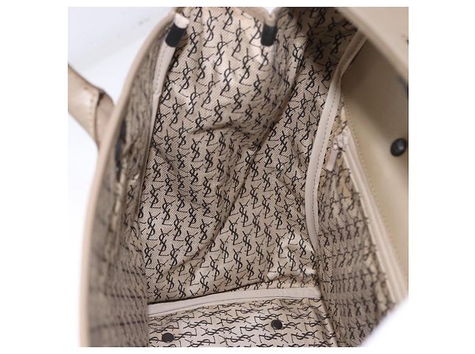 Borsa a mano SAINT LAURENT in pelle e PVC Beige Auth ka5883 - vista 20