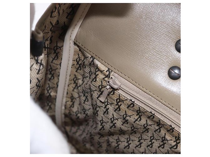 Borsa a mano SAINT LAURENT in pelle e PVC Beige Auth ka5883 - vista 21