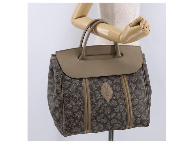 Borsa a mano SAINT LAURENT in pelle e PVC Beige Auth ka5883 - vista 22