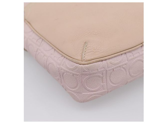 Borsa a tracolla Salvatore Ferragamo Gancini in pelle rosa e oro Auth ka5915A D'oro - vista 14