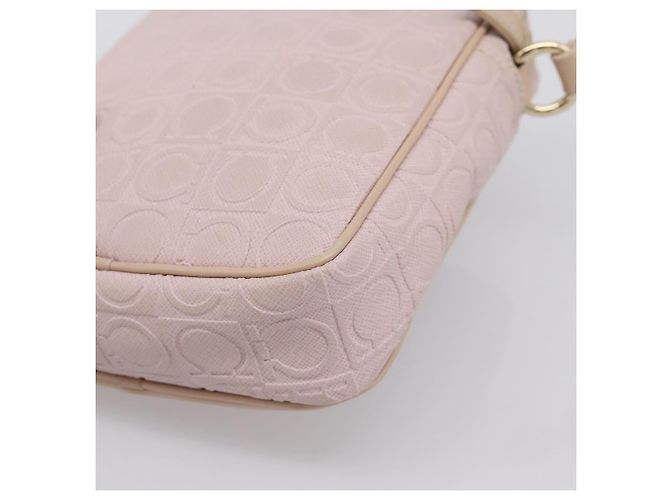 Borsa a tracolla Salvatore Ferragamo Gancini in pelle rosa e oro Auth ka5915A D'oro - vista 15