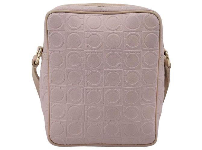 Borsa a tracolla Salvatore Ferragamo Gancini in pelle rosa e oro Auth ka5915A D'oro - vista 2