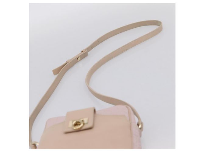 Borsa a tracolla Salvatore Ferragamo Gancini in pelle rosa e oro Auth ka5915A D'oro - vista 8