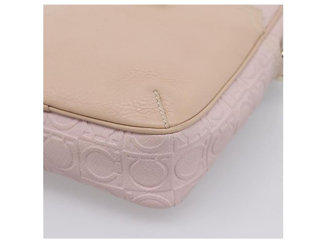 Borsa a tracolla Salvatore Ferragamo Gancini in pelle rosa e oro Auth ka5915A D'oro - vista 9