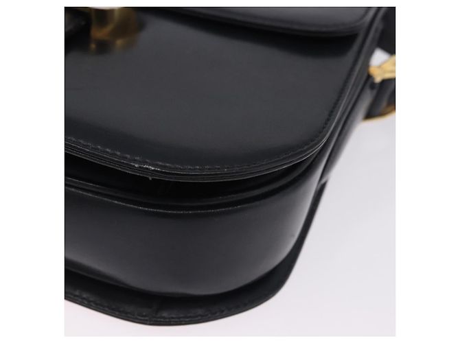 Céline CELINE Borsa a spalla Horse Carriage in pelle nera e oro Auth 199572 Nero D'oro - vista 14