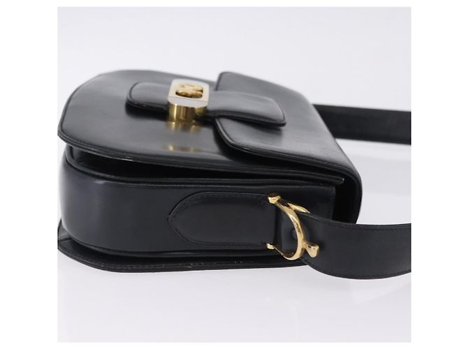 Céline CELINE Borsa a spalla Horse Carriage in pelle nera e oro Auth 199572 Nero D'oro - vista 3