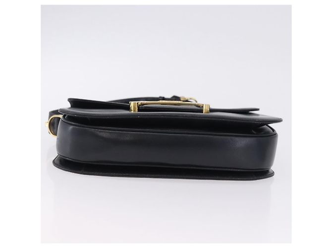 Céline CELINE Borsa a spalla Horse Carriage in pelle nera e oro Auth 199572 Nero D'oro - vista 5
