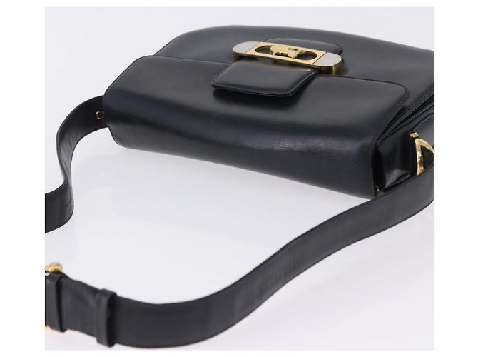 Céline CELINE Borsa a spalla Horse Carriage in pelle nera e oro Auth 199572 Nero D'oro - vista 6