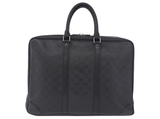 LOUIS VUITTON Damier Infini Porte Documents Voyage Bag Black N41146 Auth 200646 Nero - vista 13