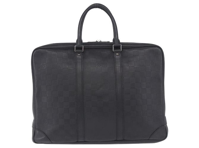 LOUIS VUITTON Damier Infini Porte Documents Voyage Bag Black N41146 Auth 200646 Nero - vista 2