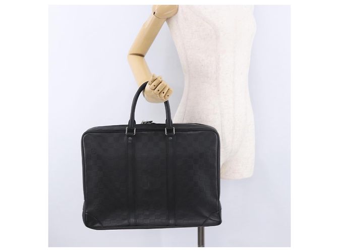 LOUIS VUITTON Damier Infini Porte Documents Voyage Bag Black N41146 Auth 200646 Nero - vista 24