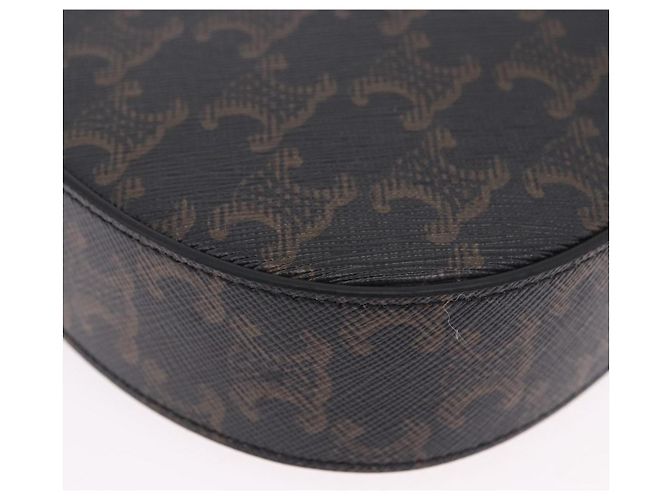 Céline CELINE Triomphe Medium Tilley Bag Borsa a tracolla PVC Black Auth SW2664SAM Nero - vista 14