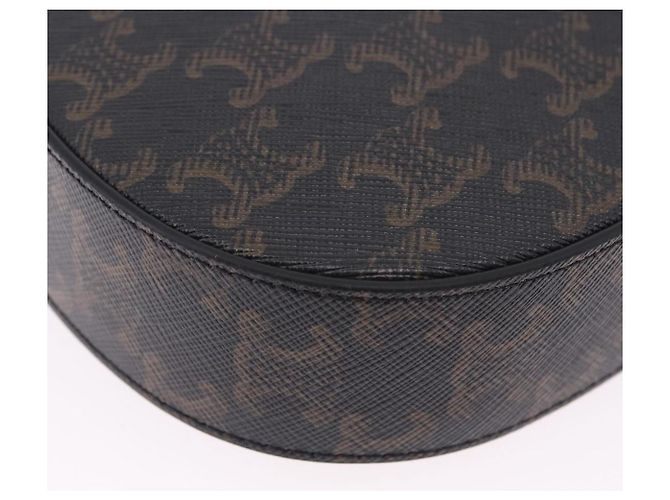 Céline CELINE Triomphe Medium Tilley Bag Borsa a tracolla PVC Black Auth SW2664SAM Nero - vista 16