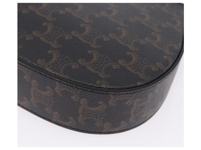 Céline CELINE Triomphe Medium Tilley Bag Borsa a tracolla PVC Black Auth SW2664SAM Nero - vista 17