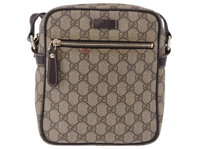 Borsa a tracolla GUCCI GG Supreme PVC Beige Gold 233268 Auth 197812 D'oro - vista 13