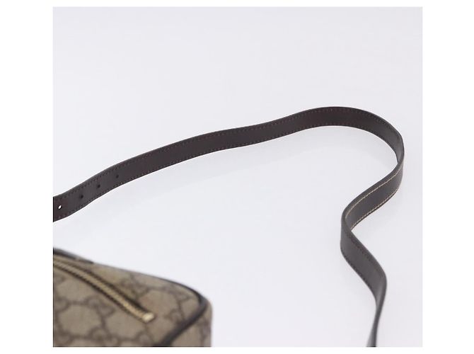 Borsa a tracolla GUCCI GG Supreme PVC Beige Gold 233268 Auth 197812 D'oro - vista 14