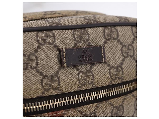 Borsa a tracolla GUCCI GG Supreme PVC Beige Gold 233268 Auth 197812 D'oro - vista 19