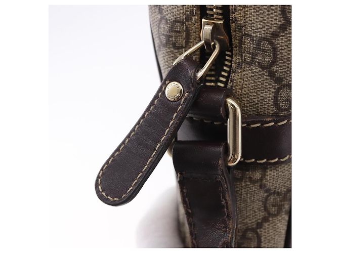 Borsa a tracolla GUCCI GG Supreme PVC Beige Gold 233268 Auth 197812 D'oro - vista 21