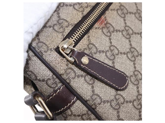 Borsa a tracolla GUCCI GG Supreme PVC Beige Gold 233268 Auth 197812 D'oro - vista 25