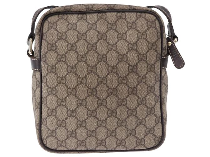 Borsa a tracolla GUCCI GG Supreme PVC Beige Gold 233268 Auth 197812 D'oro - vista 3