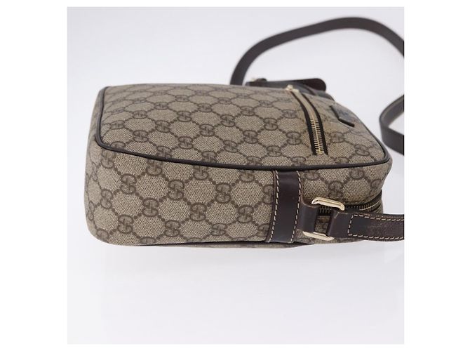 Borsa a tracolla GUCCI GG Supreme PVC Beige Gold 233268 Auth 197812 D'oro - vista 4
