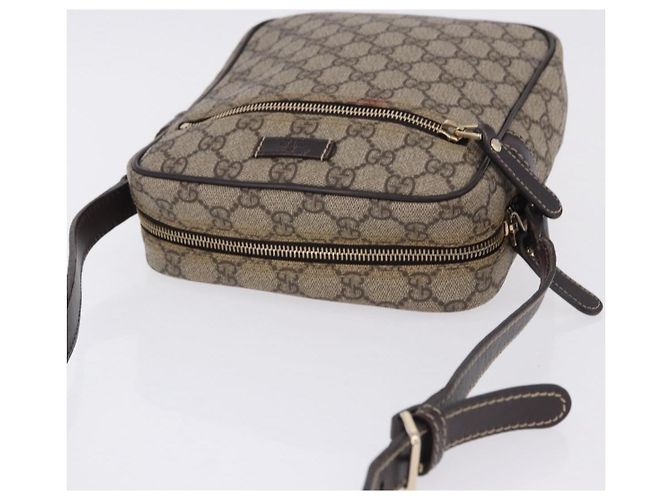 Borsa a tracolla GUCCI GG Supreme PVC Beige Gold 233268 Auth 197812 D'oro - vista 7
