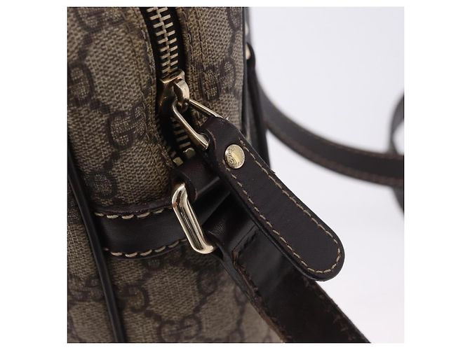 Borsa a tracolla GUCCI GG Supreme PVC Beige Gold 233268 Auth 197812 D'oro - vista 9