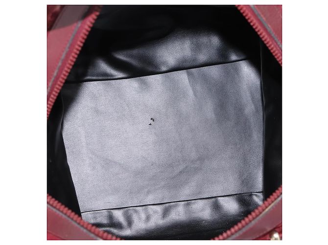 Céline Borsa Boston CELINE Macadam Canvas Suede Bordeaux Gold Auth 199667 D'oro Bordò - vista 11