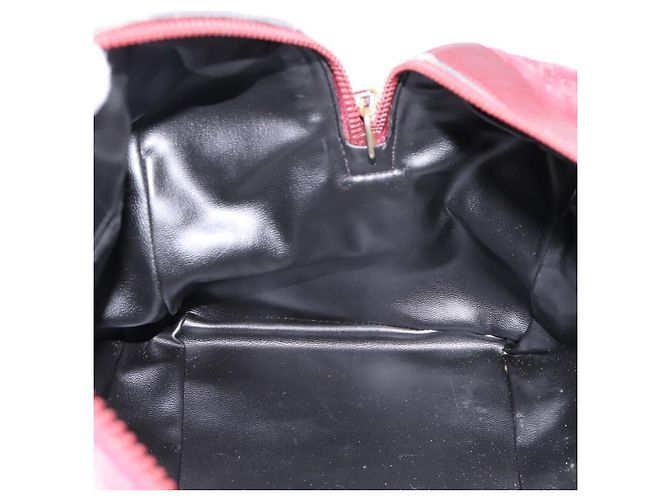 Céline Borsa Boston CELINE Macadam Canvas Suede Bordeaux Gold Auth 199667 D'oro Bordò - vista 17
