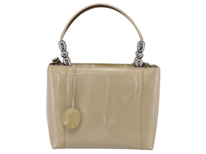 Borsa Christian Dior Maris Pearl Patent 2way Beige Silver Auth ep15732 Argento - vista 13