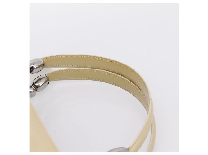 Borsa Christian Dior Maris Pearl Patent 2way Beige Silver Auth ep15732 Argento - vista 14