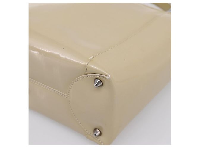 Borsa Christian Dior Maris Pearl Patent 2way Beige Silver Auth ep15732 Argento - vista 16