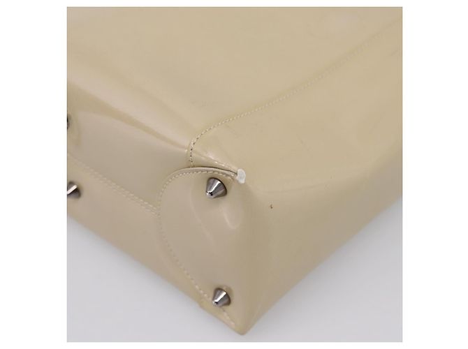Borsa Christian Dior Maris Pearl Patent 2way Beige Silver Auth ep15732 Argento - vista 18