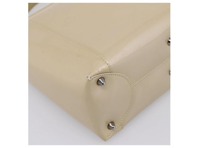 Borsa Christian Dior Maris Pearl Patent 2way Beige Silver Auth ep15732 Argento - vista 19