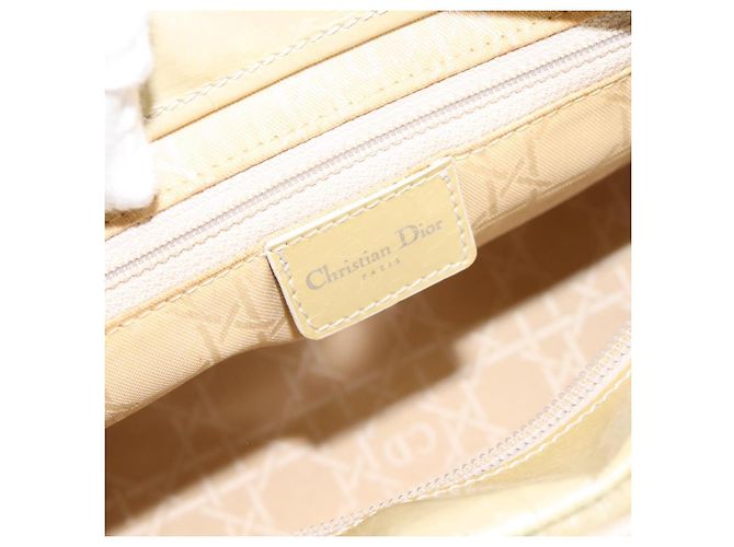 Borsa Christian Dior Maris Pearl Patent 2way Beige Silver Auth ep15732 Argento - vista 21