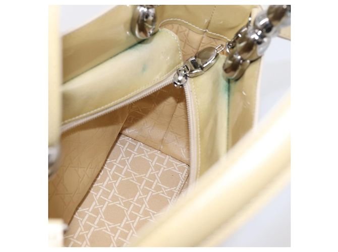 Borsa Christian Dior Maris Pearl Patent 2way Beige Silver Auth ep15732 Argento - vista 22