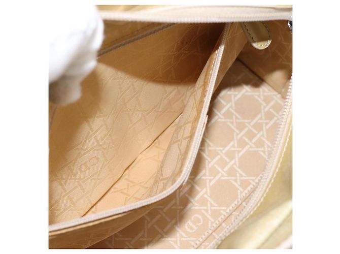 Borsa Christian Dior Maris Pearl Patent 2way Beige Silver Auth ep15732 Argento - vista 25