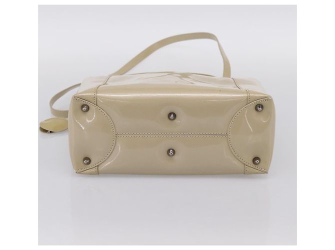Borsa Christian Dior Maris Pearl Patent 2way Beige Silver Auth ep15732 Argento - vista 5