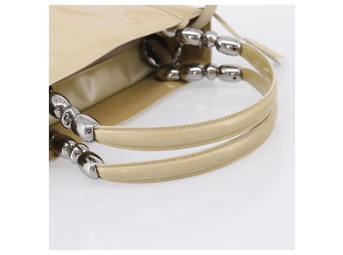 Borsa Christian Dior Maris Pearl Patent 2way Beige Silver Auth ep15732 Argento - vista 7