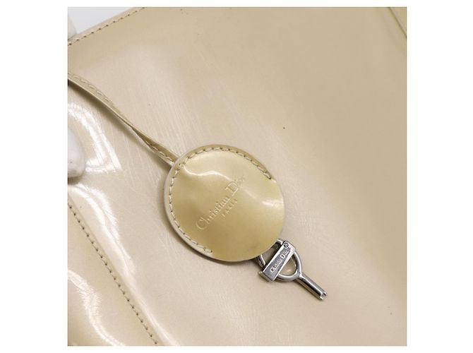 Borsa Christian Dior Maris Pearl Patent 2way Beige Silver Auth ep15732 Argento - vista 9