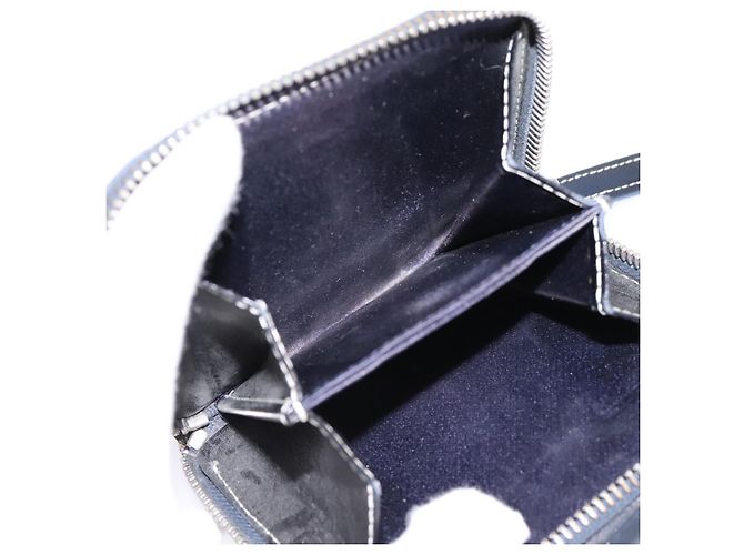 Portafoglio FENDI Zucchino Canvas Navy Silver Auth 200177 Argento Blu navy - vista 11