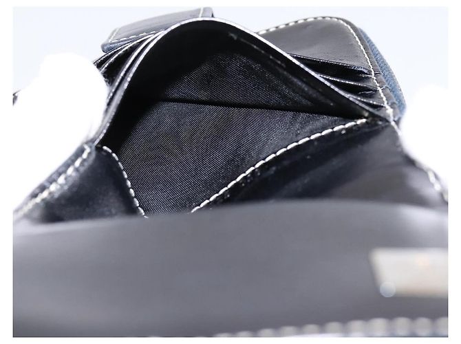 Portafoglio FENDI Zucchino Canvas Navy Silver Auth 200177 Argento Blu navy - vista 21