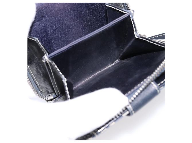 Portafoglio FENDI Zucchino Canvas Navy Silver Auth 200177 Argento Blu navy - vista 23