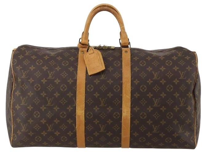 LOUIS VUITTON Monogram Keepall 55 Boston Bag M41424 LV Auth 195357 Monogramma - vista 13