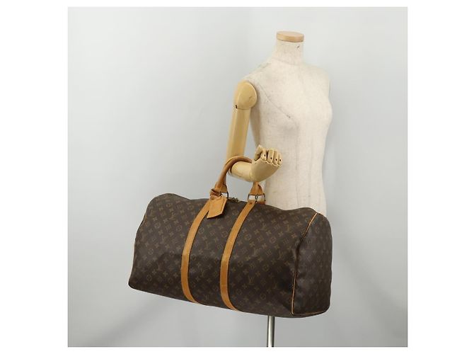 LOUIS VUITTON Monogram Keepall 55 Boston Bag M41424 LV Auth 195357 Monogramma - vista 23