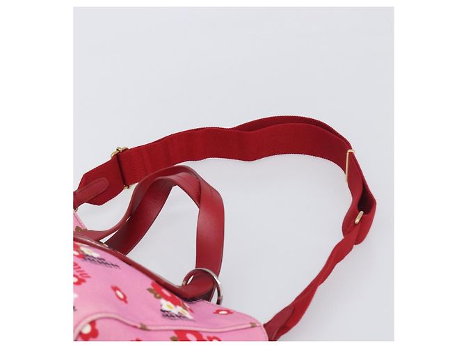 Borsa a Mano Miu Miu Canvas 2way Pink Gold Auth 199590M Rosa D'oro - vista 15