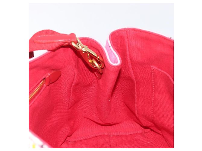 Borsa a Mano Miu Miu Canvas 2way Pink Gold Auth 199590M Rosa D'oro - vista 21