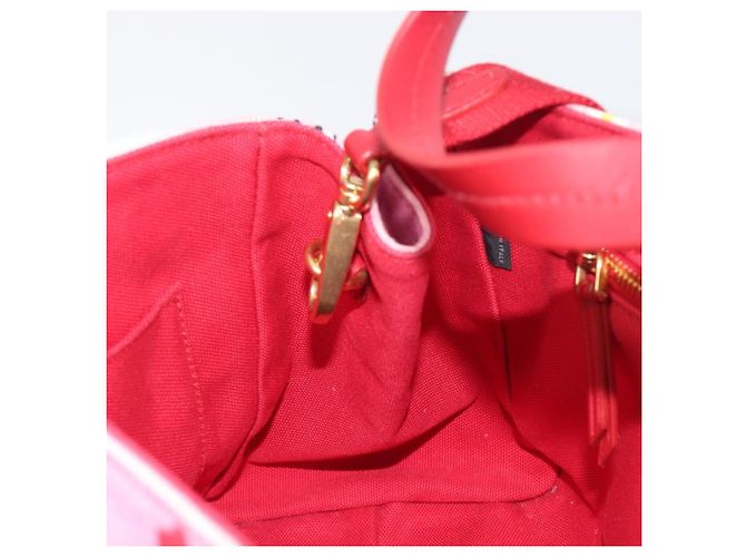 Borsa a Mano Miu Miu Canvas 2way Pink Gold Auth 199590M Rosa D'oro - vista 22