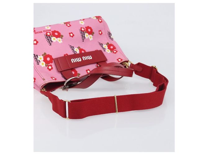 Borsa a Mano Miu Miu Canvas 2way Pink Gold Auth 199590M Rosa D'oro - vista 8